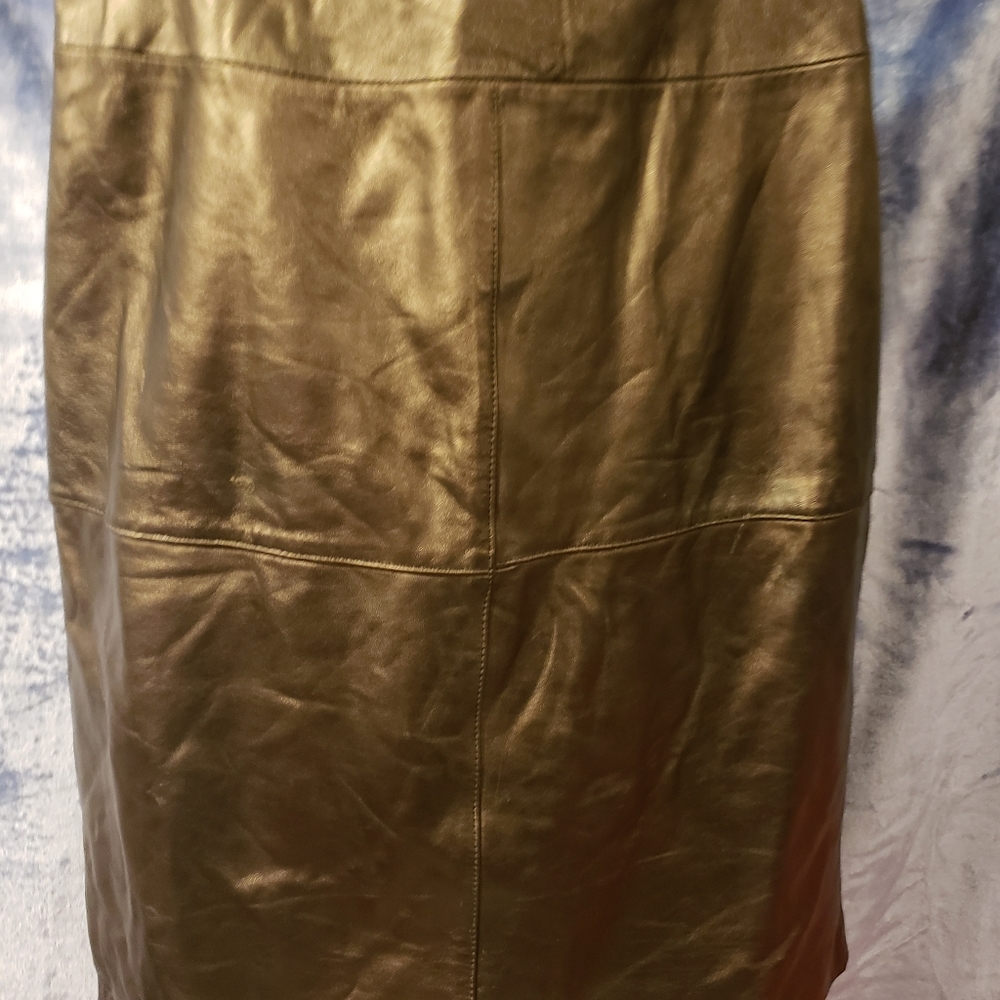 100% Black Soft  leather Skirt